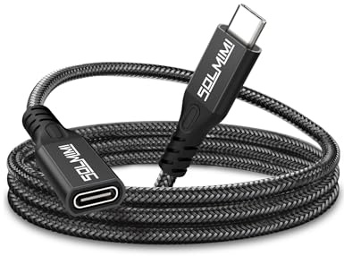 SOLMIMI USB C Extender Adapter USB 3.2 Gen2 20Gbps 100W Typ-C Verlängerungskabel 4K@60Hz Type C Stecker auf Buchse Konverter kompatibel mit USB-C-Hub, Handy, Laptop, Tablet, Gamecontroller - 0.2m