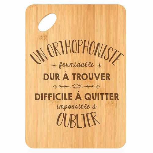 Planche à découper Un Orthophoniste Formidable - Plateau Apéro en Bambou Cadeau Gravé Collègue Homme Métier Cuisine Barbecue