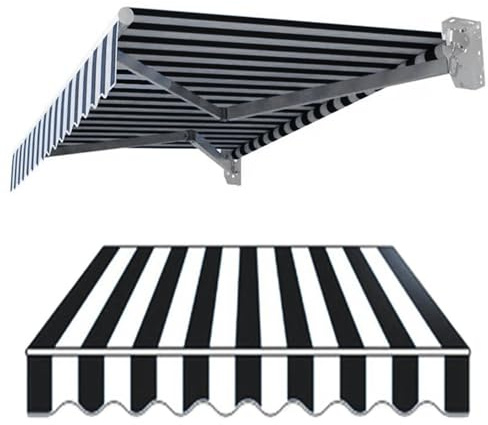 Tela De Repuesto para Toldo Exterior Lona Protección Solar UV Parte Superior Dosel Lona Recambio para Patio Toldo Retráctil(Black White,6.6x5ft/2x1.5m)