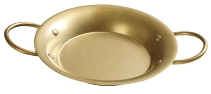 Cabilock Sartén de Acero Inoxidable con Plano y Doble Asa para Distribución Uniforme de Calor Bandeja Redonda para Hornear y Servir para Paellas y Cocina