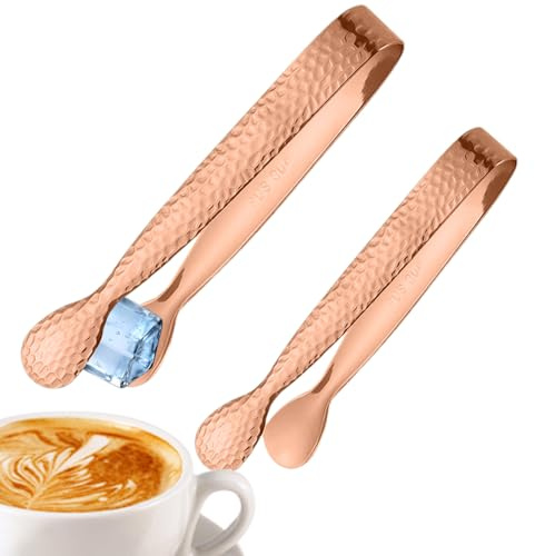 Zuasdvnk Zuckerzange klein – Edelstahl-Eisgreifwerkzeuge | Metall-Cocktailzange | für Zitronenscheiben, Gelee, Marshmallows Zuhause, Barkeeper, Teetrinker, Kaffeeliebhaber, Bäcker, Restaurant