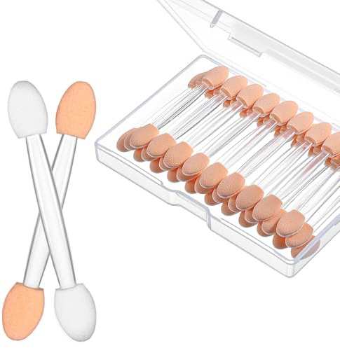 50Pcs Eye Shadow Applicators Eyeshadow Brush Disposable Double Sided Sponge Tip Eye Shadow Applicators Eyeshadow Sponge Applicator Brushes 2.4 Inch
