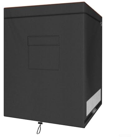 Bulevisiter Wasserdichte 210D Oxford Brustabdeckung für Kühlschrank mit belüftetem Netz, elastischem Saum und verstellbaren Schnallen, schwarz, 71,12 x 58,42 x 58,42 x
