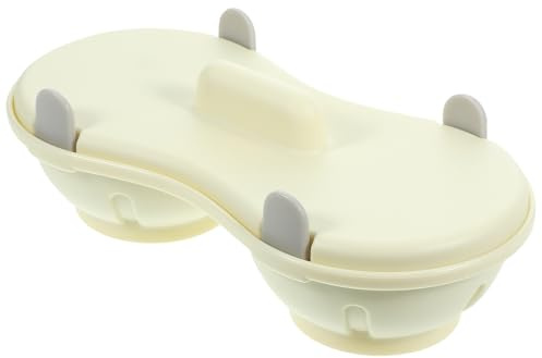 OSALADI Molde Reutilizable para Cocinar Huevos al Vapor y Escalfados en Microondas, Cocedor de Huevos Beige de Plástico PP Tapa, Accesorio Funcional para Cocina Casera