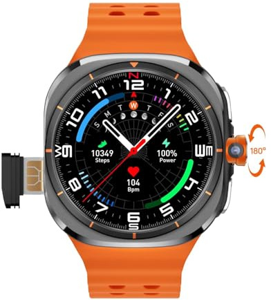 5G Smart Watch With Telescopic Rotating HD Camera SIM Card AMOLED Screen GPS Health Management Multifunctional Watch For Adults Gifts For Boys And Girls,001