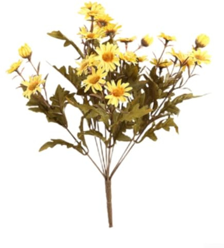 Feeshoppher Bouquet di margherite artificiali in stile coreano, 36 cm, fiori di crisantemo in seta, decorazione per la casa, centrotavola, feste di nozze, oggetti di scena fotografici, autunno