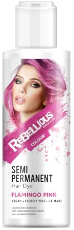 Rebellious Colours Vegan Semi Permanent Hair Dye Colour 70ml (Flamingo Pink)