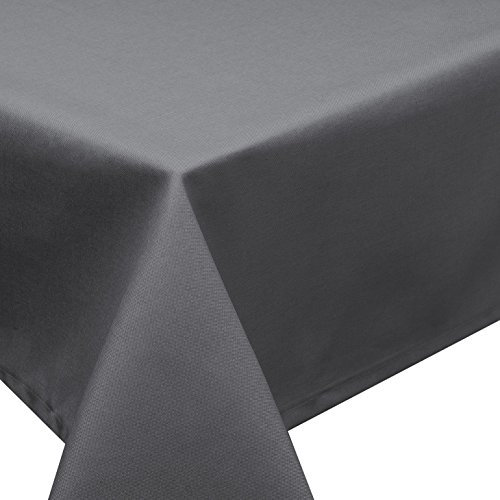 Tischdecke abwaschbar Leinenoptik - Tischdecke Rund 160 cm cm Grau