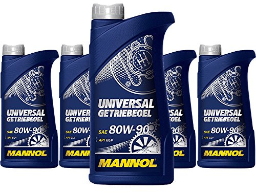 MANNOL 5 x 1L Universal Getriebeoel 80W-90 API GL 4 / Schaltgetriebe- Achs- oel