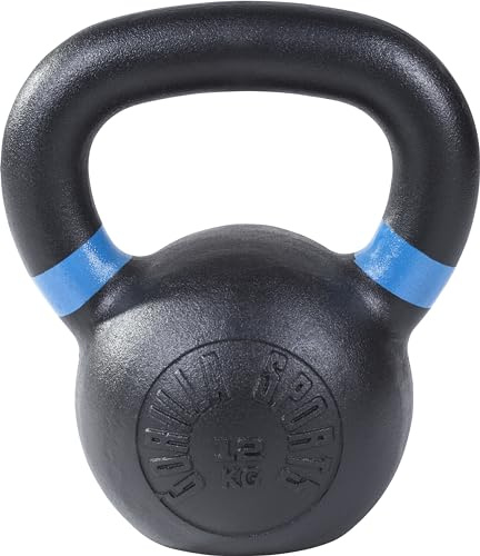 GORILLA SPORTS® Kettlebell 4–32 kg, Gusseisen, Schwarz mit Farbmarkierungen