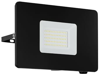 EGLO LED Außen-Strahler Faedo 3, 1 flammige Außenleuchte | Wandstrahler aus Alu, Farbe: Weiß, Glas: klar, 50 Watt, IP65