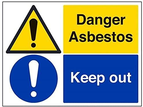 V Safety Danger Asbestos Keep Out Warning Sign - 400mm x 300mm - 2mm Rigid Plastic