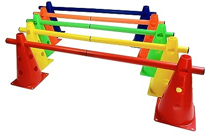 LA-24 5er Set Steckhürden 23 cm, Kegelhürden für Agility in 5 Farben (Kompakt)