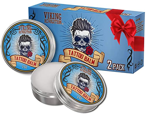 Viking Revolution - Crema para Tatuajes - Para Usar Antes, Durante y Después de Tatuarse - Segura y Natural Loción Hidratante para Reparar la Piel - 2 paquetes de 57g cada uno