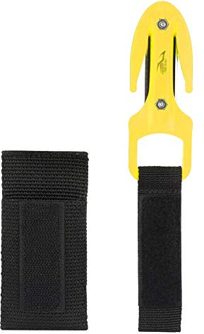 Tbest Line Cutter Tauchen, Sicherheit Und Rettung Scuba Diver Twin Line Cutter Mit Hartplastikscheide Abs Tauchen Schneidmesser Tauchen Hand Line Cutter Tauchen Secant Schneidmesser Unterwasser(Gold)