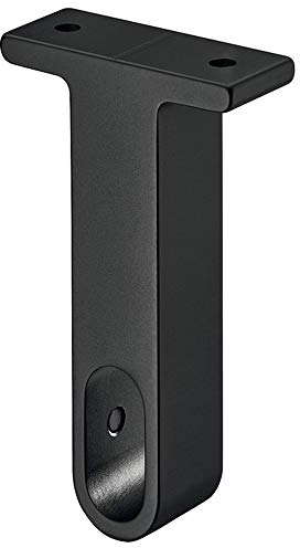 Gedotec Decken-Schrankrohrlager OVAL Kleiderstangen-Halterung Aluminium | Befestigung schwarz matt | Aufhängung für Schrankstangen | MADE IN GERMANY | 1 Stück - Design Schrankrohr-Halter zum Schrauben