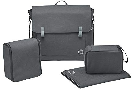 Maxi-Cosi Modern Bag, Praktische Wickeltasche mit Vielen Extras, Thermobox, Wickelunterlage, Thermobox, Kulturtasche, Baby-Tasche, Windel-Tasche, Essential Black (schwarz)