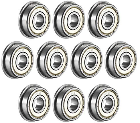 sourcing map 10Stk. F608ZZ Flanschkugel Kugellager 8x22x7mm Chromstahllager | GCr15, doppelt abgeschirmt