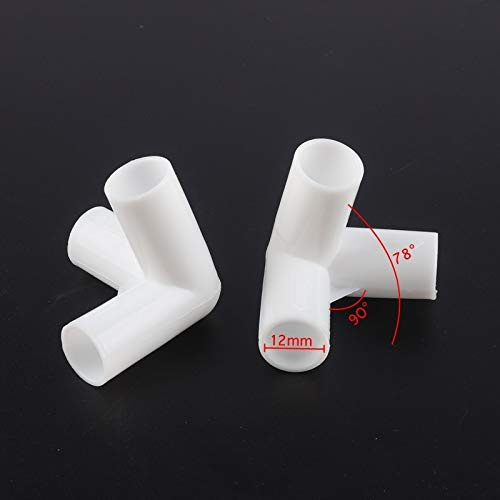 L-SHUNBAO 5pcs 12mm PVC coude Droit T connecteur à Quatre Voies Joint 90 120 135 Degree 1/4 Adaptateur de Tuyau PVC Bricolage Armoire Raccords Tente (Couleur : 78 Degree, Taille : 12mm)