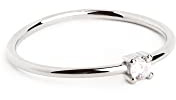 SINGULARU - Anillo Single Spark. Plata de Ley 925 con Acabado Baño de Rodio. Estilo Solitario. Joyas para Mujer. Talla 14