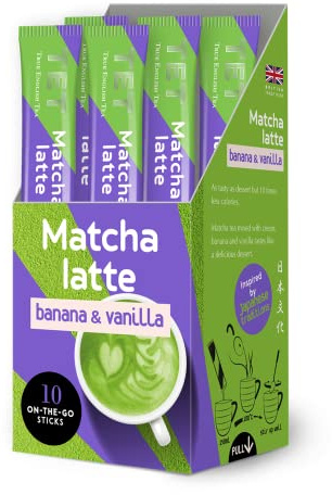 TET Matcha Latte Banana & Vanilla, green tea based drink, White, 100g