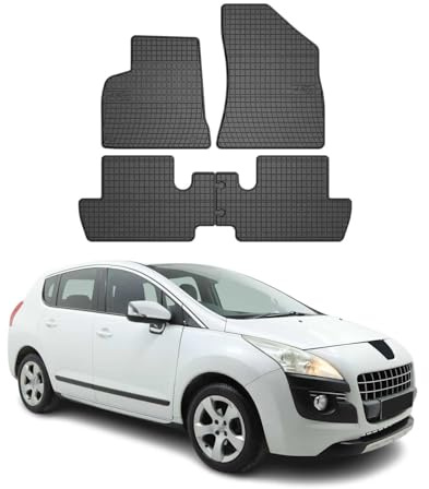 OMAC Fußmatten für Peugeot 3008 2009-2016 Gummi 4tlg Schwarz | Automatten, Gummimatten, Allwetter, Antirutsch, fahrzeugspezifisches Produkt, wasserdicht