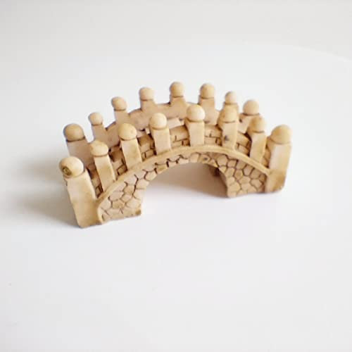 Miniature Bridge for Tabletop Terrarium, Zen Garden, Fairy Garden, Bonsai Tree Decoration (B (Small Brown))