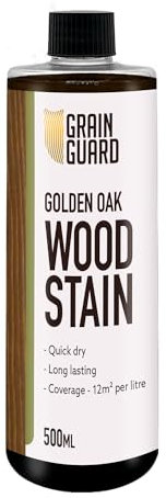 GRAIN GUARD Wood Stain Water Based | Golden Oak | 500ml | Interior Furniture Stain | Light & Dark Stains | Eco-Friendly & Non-Toxic Wood Dye | Easy Application | Quick Dry & Low Odour