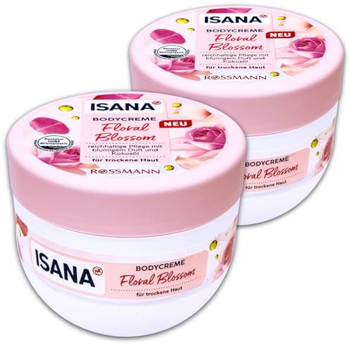 2 er Pack ISANA Bodycreme Floral Blossom Creme 2 x 500 ml