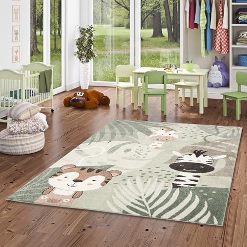Pergamon Weiche Super Soft Kinderteppiche mit bunten Tiermustern - Strapazierfähig und Pflegeleicht - Ideale Spielteppiche für Kinderzimmer - Verschiedene Größen verfügbar