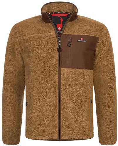 Höhenhorn Birkkar - Giacca invernale da uomo in pile Teddy, foderata, marrone, M