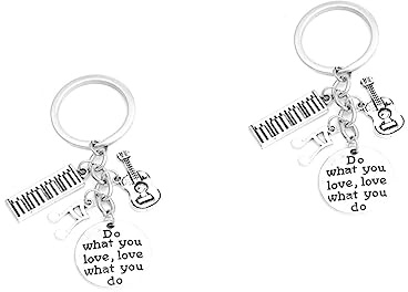 GALPADA 2pezzi Keychain Metal Music Note Pendant for Teachers and Students Creative Souvenir for Music School Fun and Educators