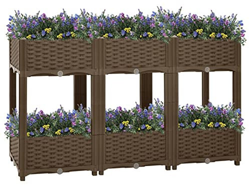 Xichuzi Arriate, Macetas para Flores Y Plantas, Jardinera, Macetero Exterior, Macetero, Huerto Domestico, Tiestos Decorativos,120x40x71 cm Polipropileno