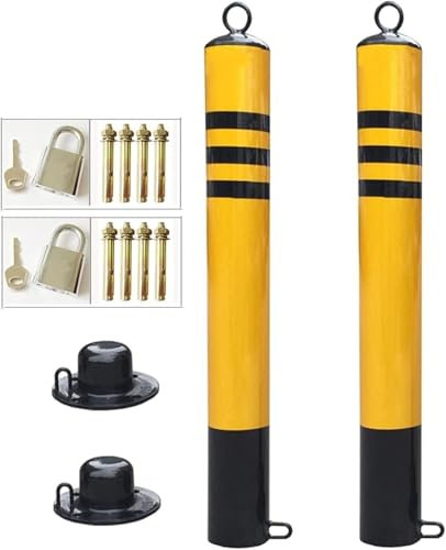 CVNIMV Sicherheitspoller, Parkplatzleitplanken, Absperrpfosten, Parkpoller mit Aufhängering, Parkbarrieren, Einfahrtssicherheitspfosten für Parkplätze, Verkehrskontrolle