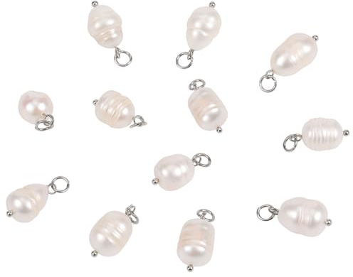 COGCHARGER 12 Piezas Perlas De Agua Dulce Abalorios De Perlas Naturales Barrocas Pequeñas Con Bucles Para Hacer Joyas Collares Pulseras Pendientes