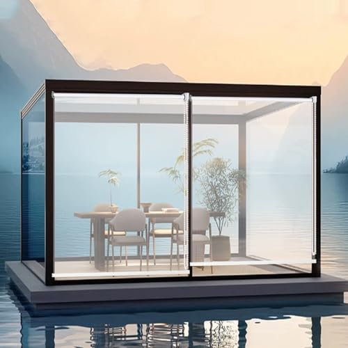 Tende a Rullo Pvc Trasparente,Tapparella Avvolgibile Trasparenti per Giardino Esterno,Impermeabili e Antipolvere,Tenda a Rullo con Isolamento Termico,per Casa/Ufficio (W110xH200cm/W43xH79)