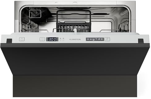 Klarstein Lavavajillas Empotrado - Compacto 45 cm, 6 Cubiertos, Programa UV, AquaStop, Clase Energética D, Silencioso 47 dB, Control Intuitivo