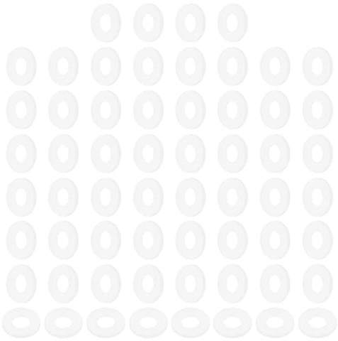 PATIKIL Arandelas planas de nylon M8, 120 piezas 8mm ID 19mm OD 2mm de grosor Arandelas redondas planas de sellado de plástico Espaciador Juntas de repuesto, blanco