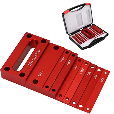 Set Up Blocks Woodworking Metric, 9pcs Height Block Gauge Set Aluminum Alloy Woodworking Setup Bars, for Milling Machine Table Saw Table Saw Accessories