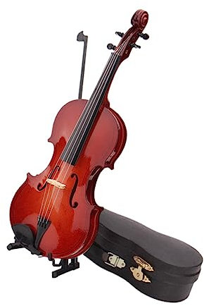 Sosoport 1 Satz Mini-geige Fotografie-requisiten Heimdekoration Violine Handwerk Geigenmodell Modell Der Hausgeige Desktop-dekoration Mini-modell Musikinstrumentenmodell Holz