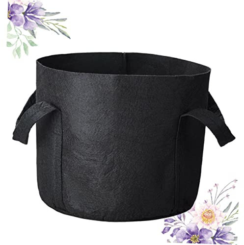 POPETPOP 5pezzi Sacchetti Feltro Per Coltivazione Di Piante Contenitori Per Giardinaggio Traspiranti e Portatili Per Piante Da Giardino Balcone e Interni Nero