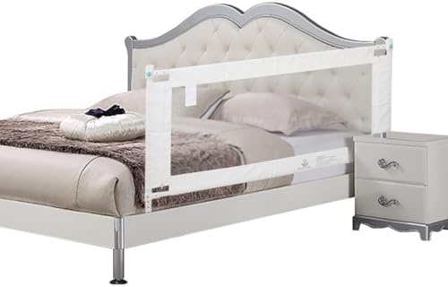 Bettgitter für Kleinkinder, 120 cm, Bettschutzgitter für Babybett, aus Holz, umwandelbares Kinderbett, Sicherheitsgitter für Doppel-/Einzelbett, extra hohe Schlafschiene, Bettumrandung, Bettzaun, 1