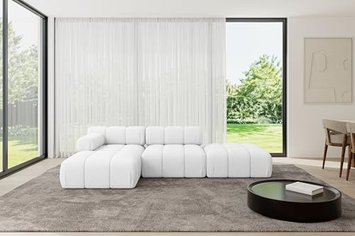 ALTDECOR Ecksofa in L-Form Lizur-L1 285x160x70 - Weiß | Corner Sofa Bett Eckcouch Couch Wohnlandschaft Cauchsofa