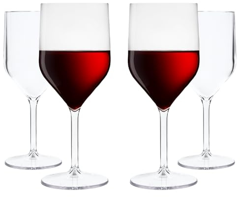 WUITOKI Calici in plastica, 4 pz, 25cl, riutilizzabili, lavabili in lavastoviglie, infrangibili, privo di BPA