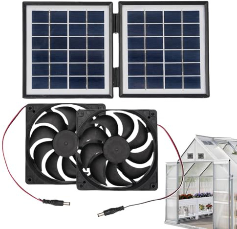 Solar-Abluftventilator für Schuppen, verstellbare Halterung, Solarventilator, Hochgeschwindigkeit, 10 W, regendicht, Luftzirkulator für Hundehäuser, Haustierhäuser, Hinterhof, Lüftungsfenster