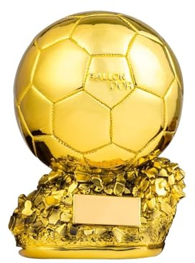 LNGODEHO Trofeo di calcio dorato personalizzabile della Coppa del Mondo in resina, premio per fan del calcio, souvenir da collezione (15 cm)