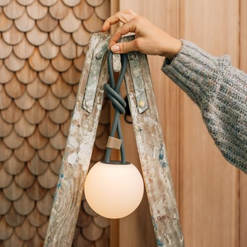 Campo Libre.® LENI I Campinglampe I flexible Outdoorlampe zum Aufhängen, Hinstellen und Montieren I dimmbare Campingleuchte I wiederaufladbar I Balkonlampe, Campinglicht, Tischlampe, Sphere Grau