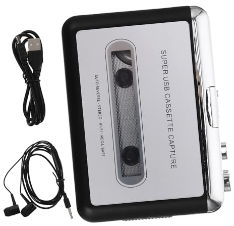 NUOBESTY Convertisseur Cassette USB Portable Lecteur Haute sans Batterie Adaptateur Cassette pour Facile de Via USB Compatible Pc et Batterie