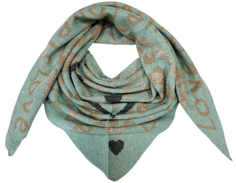 XXL Dreieck Schal Love Leopard Winter Unisex Dreieck Strickschal Leo Schal Wolle Stola Tuch Stickschal