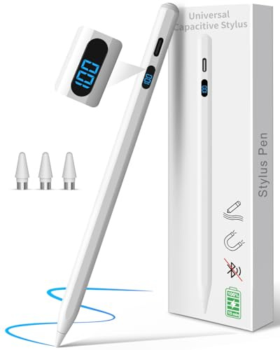 DIGIROOT Universal Stylus Pen for Android, Tablet Pen with LED Power Display Fast Charge for Switch/iPhone, Magnetic Touch Screen Pen for Samsung/Huawei/Lenovo and Harmony OS Mobile Phones & Tablets